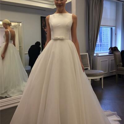 Elegant wedding dress a-line sleeveless backless ball gown wedding dresses bridal gowns - Thumbnail 2
