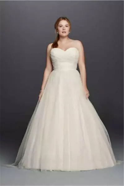 Plus Size Strapless Sweetheart Tulle Wedding Dress 9WG3802 Removable Crystals Sash Beautifully Pleated Bodice Bridal Gown vestido de novia