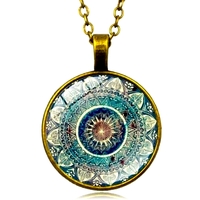 Stunning Ancient Buddhist Mandala Handmade Art Print Necklace Unique Rare For Men and Women Amazing - Thumbnail 2