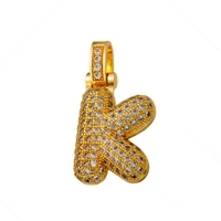 Punk Shine Bubble Zircon Alphabet Gold Necklace Unique Rare For Women and Men Amazing - Thumbnail 9