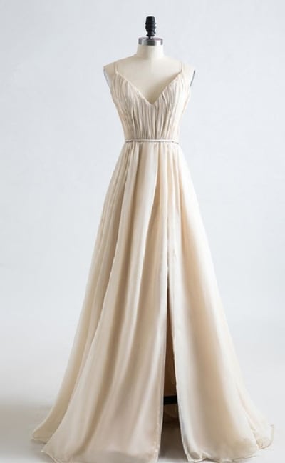 sexy ,sleeveless Flouncing , Floor Length Formal Dress, V Neck Prom Dress