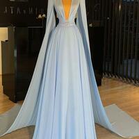 Elegant A Line Chiffon Beaded Dubai Fashion Prom Gown - Thumbnail 1