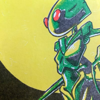 Flatwoods monster risograph print