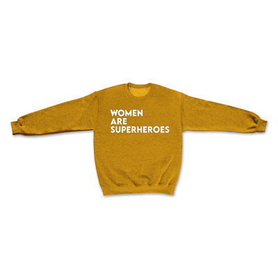 Superhero heather mustard crew neck