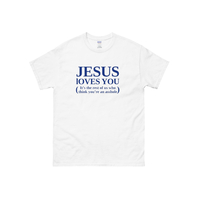 Jesus loves you T-Shirt in White - Thumbnail 1
