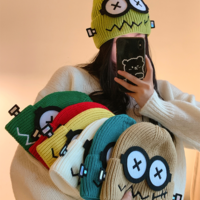 Funky Design Robots Beanie Knit Hat  - Thumbnail 2