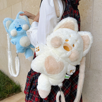 Cute Doodle Cat Plush Backpack - Thumbnail 3