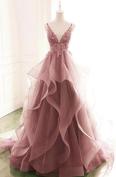 Sexy V Neck Backless Lace Applique Saree Exquisite Party Dresses