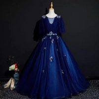 Prom Dresses,demure Atmosphere Puffy Dress, Royal Blue Evening Dress - Thumbnail 1