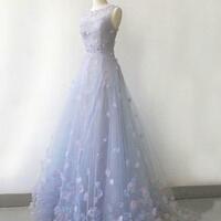 Flower Fairy See-through Sleeveless Appliques Evening Dresses - Thumbnail 1