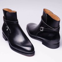 Black Calf and Silver Buckle Jodhpur Boots - Thumbnail 1
