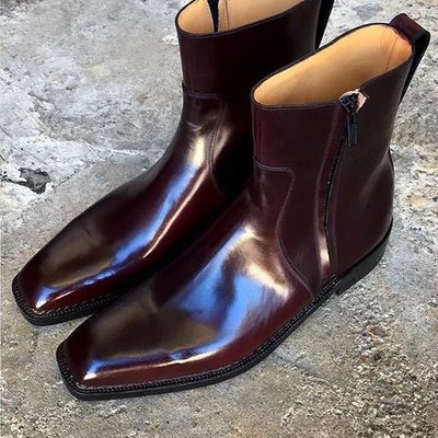 Unique bespoke norwegian welting jodhpur zip boot made from cordovan leather - Thumbnail 3