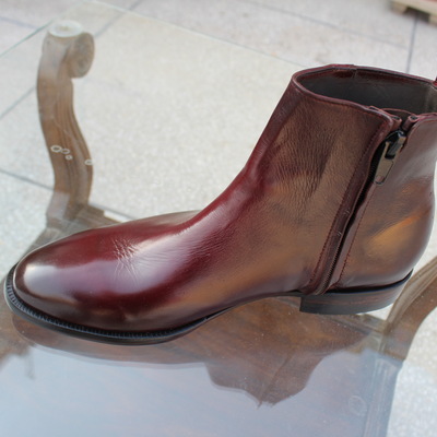 Bespoke handmade brown zipper ankle high jodhpur boot - Thumbnail 2