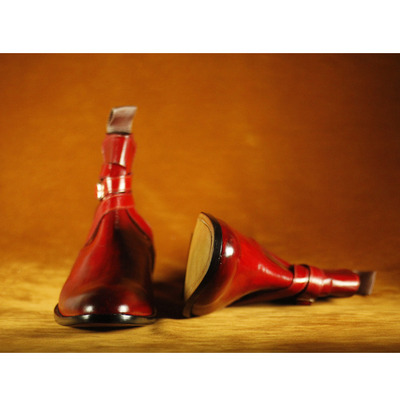 Men's Red Jodhpurs Leather Dress Ankle Boots