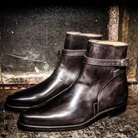 Handmade Men Jodhpur Strap Leather Boot - Thumbnail 1