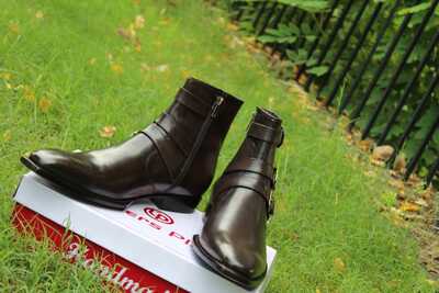 Handmade Classic Dark Brown Calf Leather Jodhpur Boot