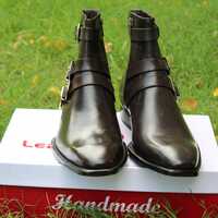 Handmade Classic Dark Brown Calf Leather Jodhpur Boot - Thumbnail 1
