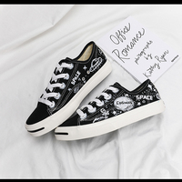 New fashionable moon pentagram universe space hand-painted shoes - Thumbnail 2