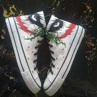 New hand-painted shoes with funny eyes - Thumbnail 4