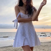 2024 Summer Sexy A-Line Dress, White lace Mini Dress   - Thumbnail 1