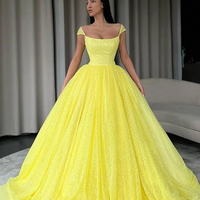 Sparkly Yellow Prom Dresses,Ball Gown Princess Dresses,Shiny Prom Dresses,CP0177 - Thumbnail 1