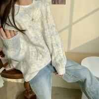 Cable Pullover Knit Sweater - Thumbnail 2