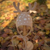 Christmas Hats,Christmas Antlers Hats, Wool Felt Hats, Elf Hat, Winter Ear Flaps Hat - Thumbnail 2