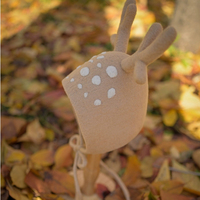 Christmas Hats,Christmas Antlers Hats, Wool Felt Hats, Elf Hat, Winter Ear Flaps Hat - Thumbnail 3