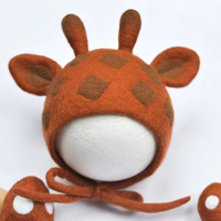 Christmas Hats,Christmas Deer Hats, Wool Felt Hats, Elf Hats, Winter Ear Flaps Hats - Thumbnail 3