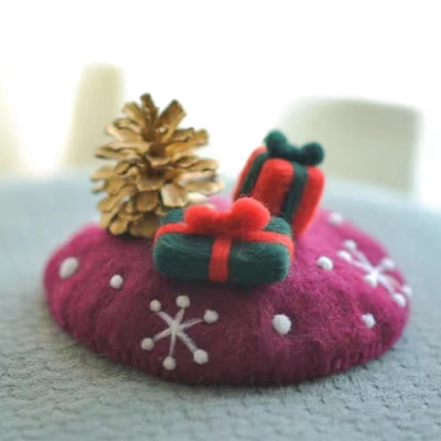 Christmas Hairpin Hats, Christmas Gifts Hairpin Hats,Wool Felt Accessories