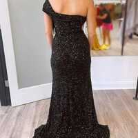 PSY855,Pink Mermaid Sequin Split Sexy Prom Dress - Thumbnail 1