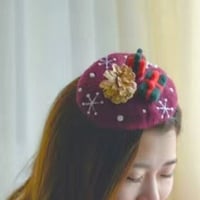 Christmas Hairpin Hats, Christmas Gifts Hairpin Hats,Wool Felt Accessories - Thumbnail 3