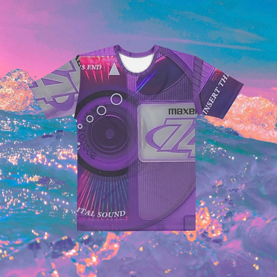 Vaporwave maxell 74 min md t shirt in purple