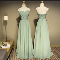 Sage Green Bridesmaid Dresses for Wedding Party Chiffon - Thumbnail 2