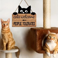 Funny Cat Wooden Hanging Sign Wall Art - Thumbnail 2