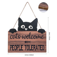 Funny Cat Wooden Hanging Sign Wall Art - Thumbnail 6
