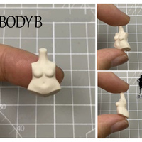 Clear silicone mold to making clay resin casting for Q clay girl doll 4cm body figure nendoroid bjd - Thumbnail 1