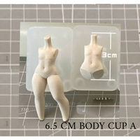 Clear silicone mold to making clay resin casting for Q clay girl doll 4cm body figure nendoroid bjd - Thumbnail 4