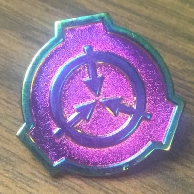 Scp logo anodized rainbow - enamel pins