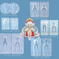 3.5 - 9.5 cm Cute Chibi Doll Female Girl body Clear Silicone for making statue,nendoroid, figure doll - Thumbnail 1