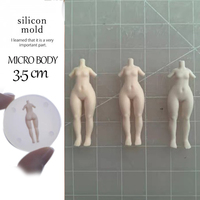 3.5 - 9.5 cm Cute Chibi Doll Female Girl body Clear Silicone for making statue,nendoroid, figure doll - Thumbnail 3