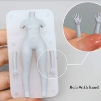 3.5 - 9.5 cm Cute Chibi Doll Female Girl body Clear Silicone for making statue,nendoroid, figure doll - Thumbnail 6