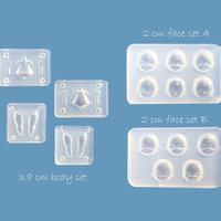 4-9 cm baby infant body with hand clear silicone mold making clay doll chibi figure anime statue clay modelling sugarcraft - Thumbnail 2