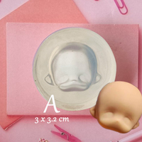 Sheep Face Doll Chibi Anime Face  Silicone Cake Fondant Chocolate Gum Paste Mold Cake Decorating Polymer Clay Resin Sugar Candy Mold  - Thumbnail 2