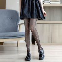 Retro Floral Pantyhose Stockings Tights - Thumbnail 4