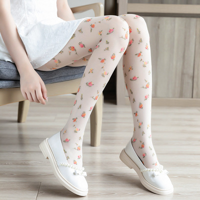 Retro Floral Pantyhose Stockings Tights