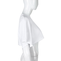 White Loose Cropped Short Sleeve Shirt  - Thumbnail 6