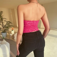 Pink Cropped Tube Top - Thumbnail 3