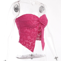 Pink Cropped Tube Top - Thumbnail 5