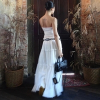 2PCS Strapless Tank Top + Pleated Long Skirt  - Thumbnail 1